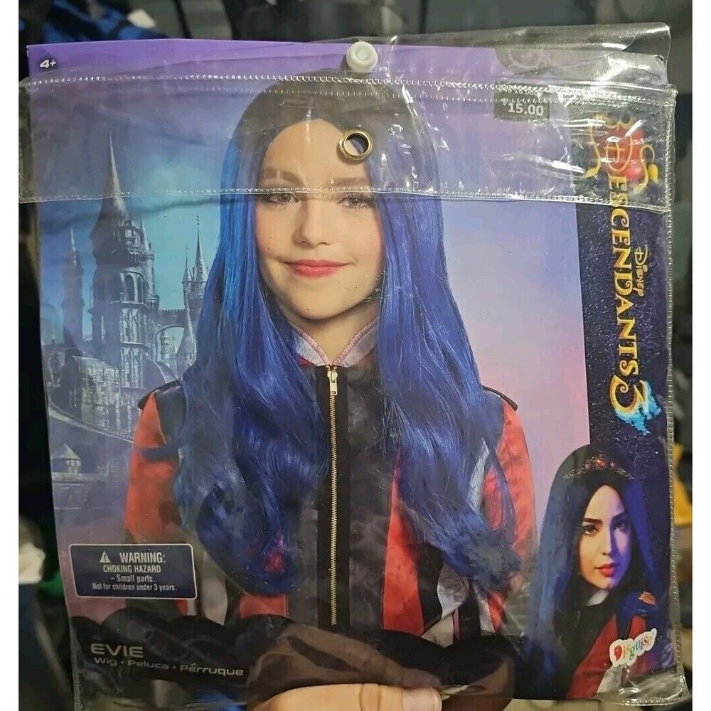 Disney Descendants 3 Evie Wig Costume Accessory - Blue - One Size Child